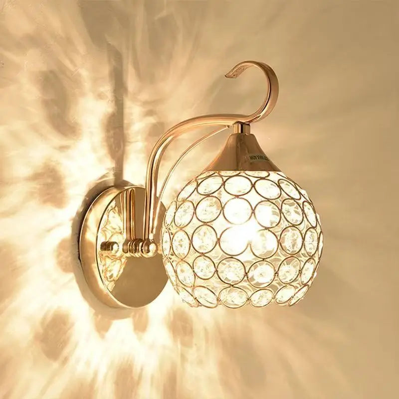 DecorBites™ Crystal Wall Sconce: Elegant Bedroom Bedside Wall Light for Home Lighting