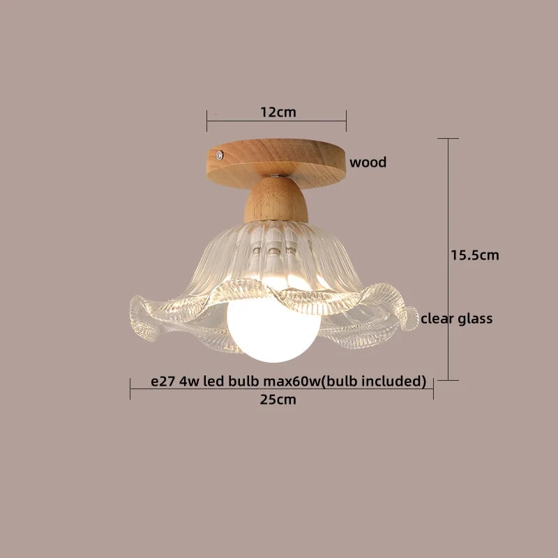 DecorBites™ LED Ceiling Lamp Modern Style Wood Glass Luminaria