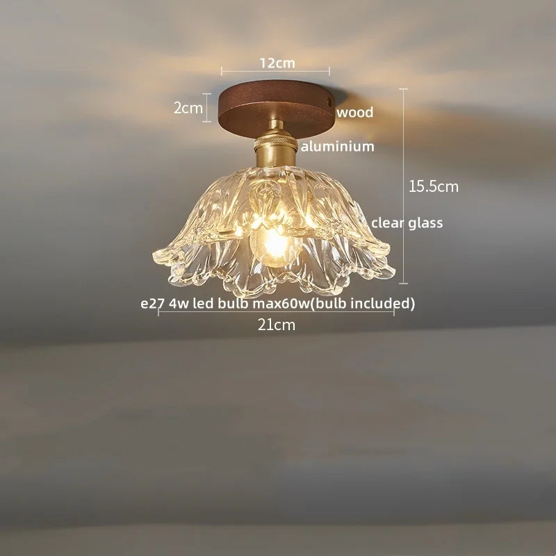 DecorBites™ Copper Wood LED Ceiling Lamp Modern Indoor Lighting Fixtures