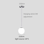 Gold/Black/silv Glass Ball Pendant Lights White Globe Hanging Lamps Bar Restaurant Deco Luminaire Bedroom Light E27 Pendant Lamp