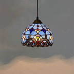 European Stained Glass Pendant Light, 20cm