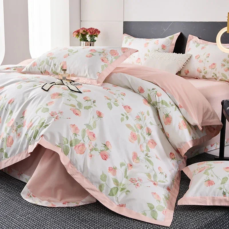 طقم مفروشات أسرة من القطن المصري™ ماركة DecorBites مقاس كوين وكينج ومزدوج، مطبوع