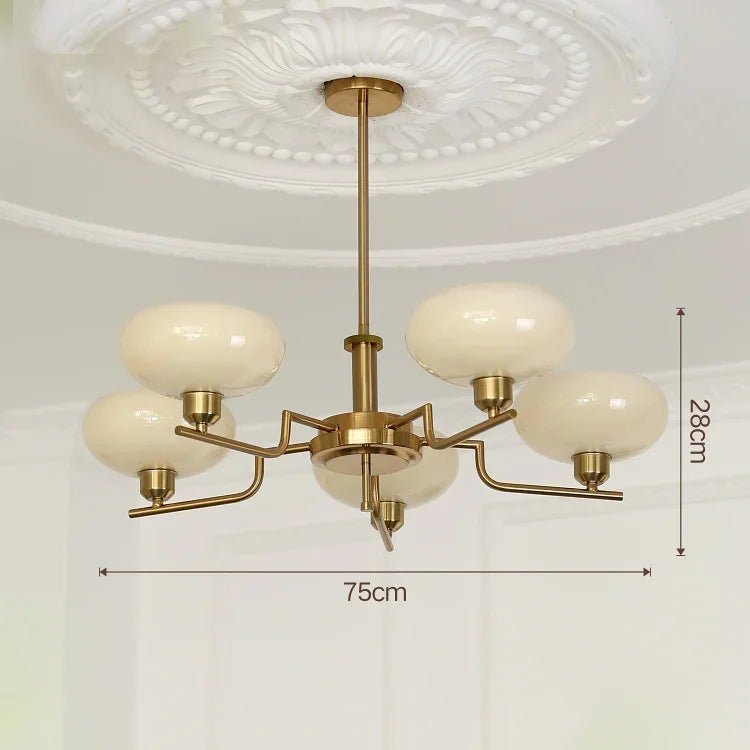 DecorBites™ Glass Ball Pendant Chandelier LED Lamp for Modern French Bedroom