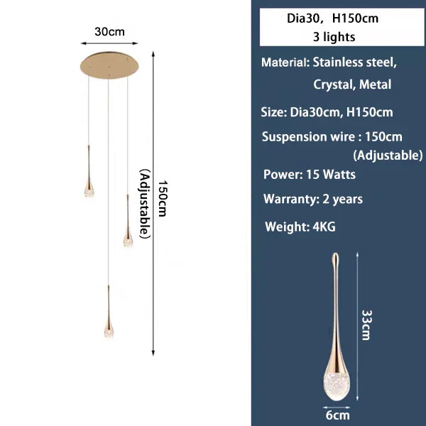 DecorBites™ Crystal Staircase Chandelier for Luxe Home Decor