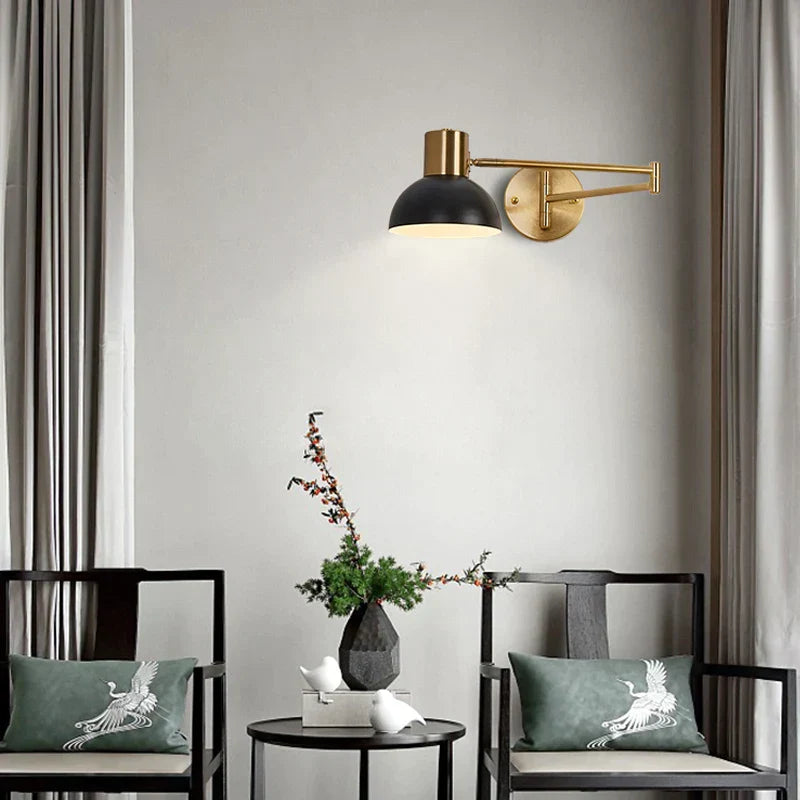 DecorBites™ Adjustable Swing Arm Wall Lamp for Bedroom, Restaurant, and Luxury Ambiance