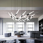 Modern Black Multi-Light Stairwell Pendant Light