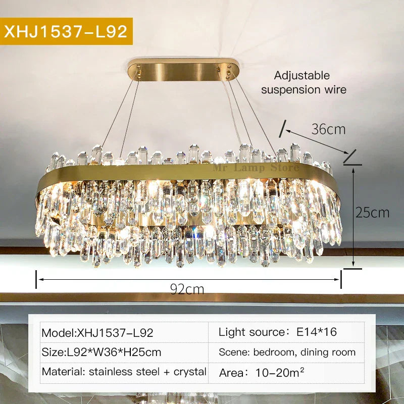 DecorBites™ Crystal Chandelier: Post-Modern High-End Luxury for Living Room, Bedroom, and Restaurant