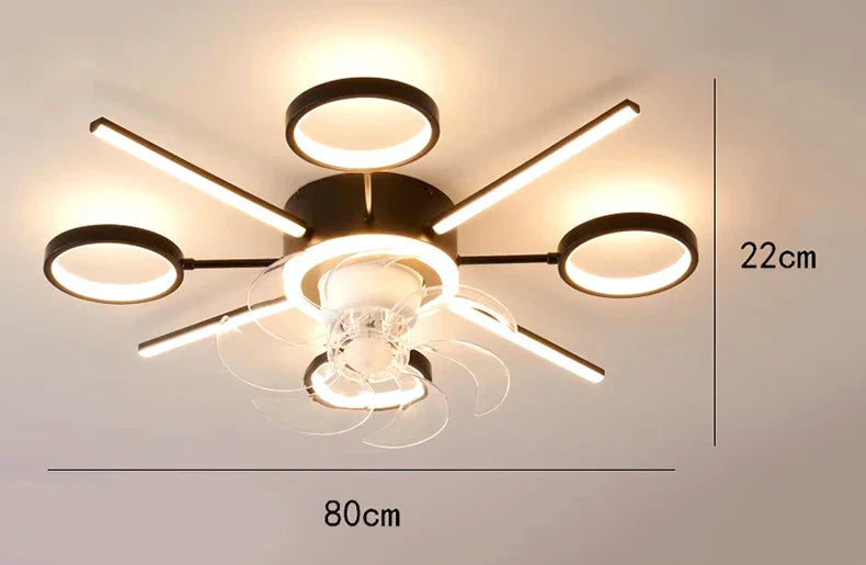 مروحة سقف LED لغرفة نوم الأطفال من DecorBites™ بتصميم بدون شفرات وجهاز تحكم عن بعد