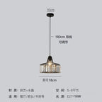 Nordic Crystal Round Pendant Light in Black Iron