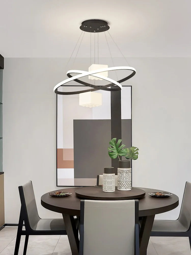 ثريا DecorBites™ LED: إضاءة معلقة حديثة لغرفة المعيشة والمطبخ، وحدة إضاءة داخلية بيضاء