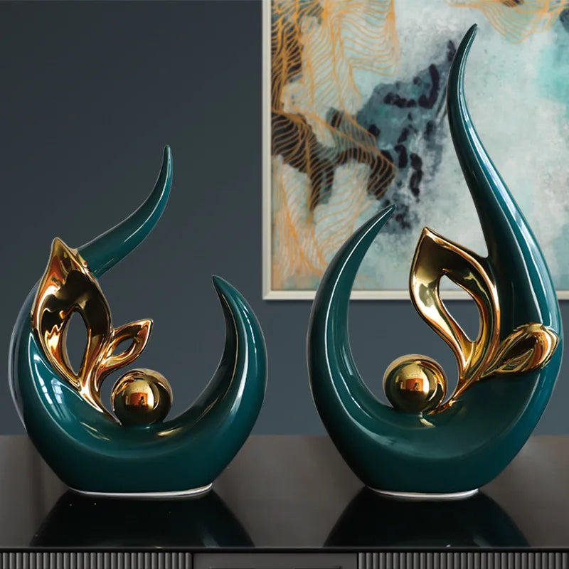 تمثال سيراميك DecorBites™ الواقعي على الطراز الاسكندنافي لتزيين المنزل والمكتب وهدية حرفية للمكتب