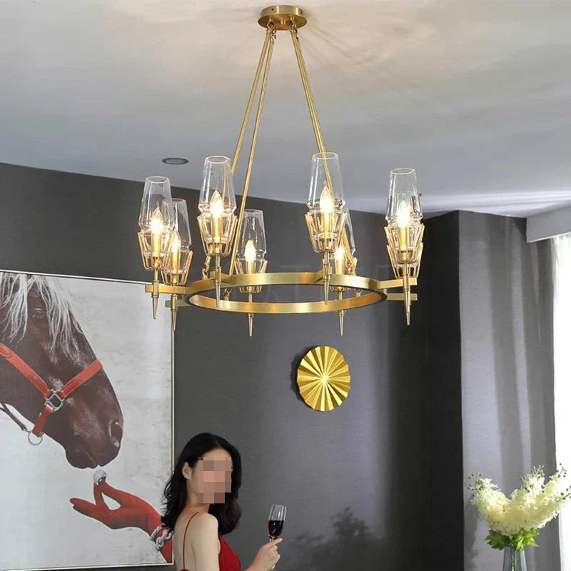 DecorBites™ Dimmable Crystal Glass Brass Wall Light for Bedroom and Bath