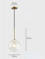 Modern Clear Glass Pendant Light With Gold Finish