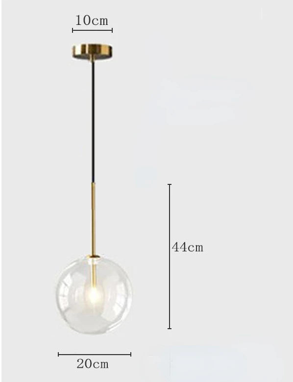 Modern Clear Glass Pendant Light With Gold Finish