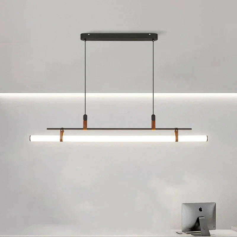 DecorBites™ Glass Belt Chandelier: Modern Indoor Restaurant & Office LED Light