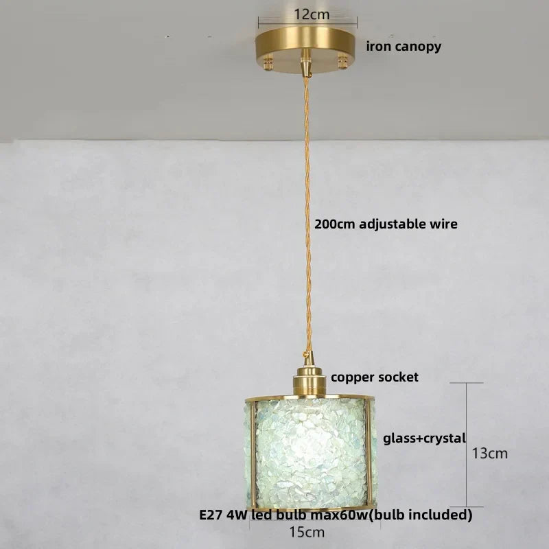 DecorBites™ Crystal Glass LED Pendant Lamp, Adjustable Modern Luxury Hanging Lights