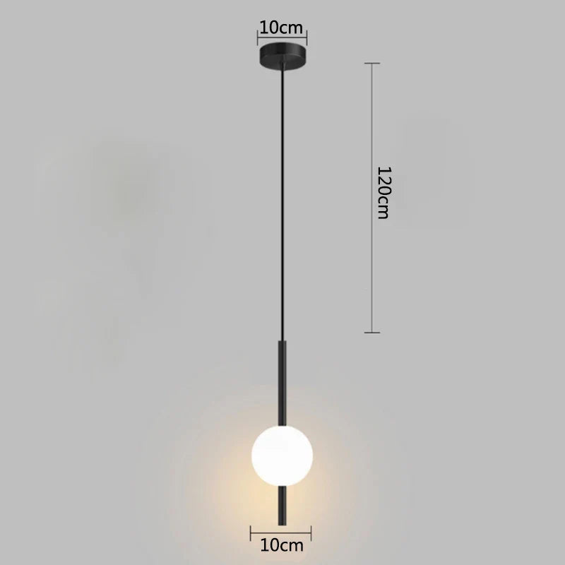DecorBites™ Glass Ball Pendant Light: Modern Nordic Bedroom Hanging Lamp