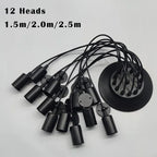 Black Industrial Spider Pendant Light, 6-Light Iron