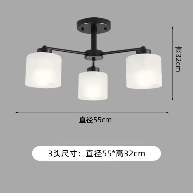 ثريا سقف LED DecorBites™ باللونين الأسود والذهبي مع غطاء مصباح لديكور غرفة معيشة أنيق