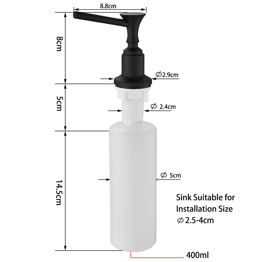 DecorBites™ 400ML Plastic Liquid Soap Dispenser Spray for Kitchen and Bathroom