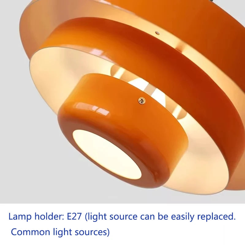 Retro Orange Metal Pendant Light