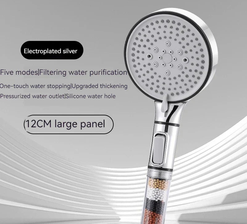 DecorBites™ 5-Speed High-Pressure Calcium Sulfite Shower Head for Purification & Relaxation