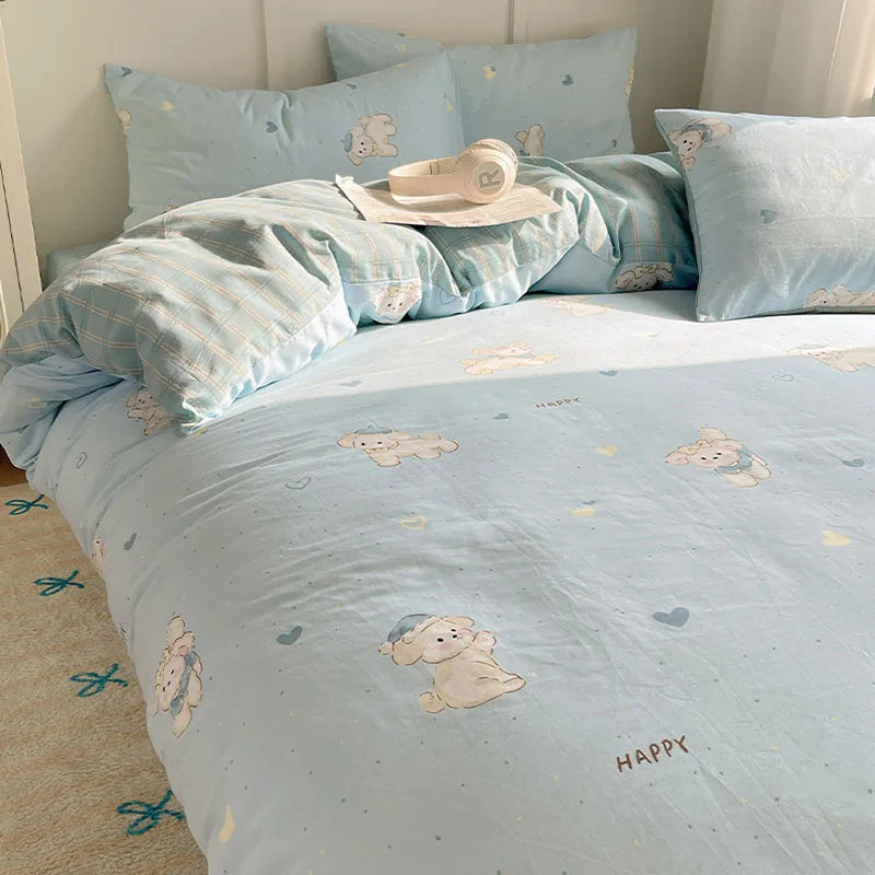 DecorBites™ Cotton Cartoon Printed Bedding Set for All Seasons