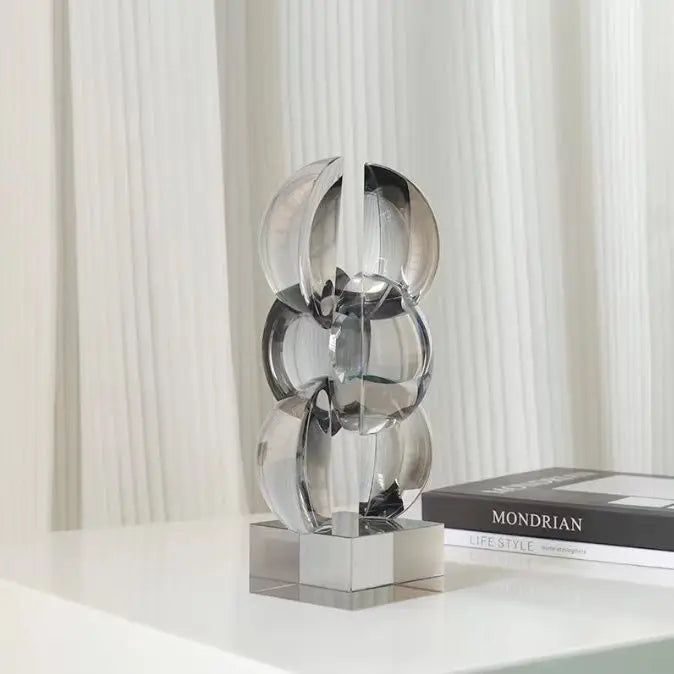 DecorBites™ Geometric Crystal Glass Bookshelf Ornaments