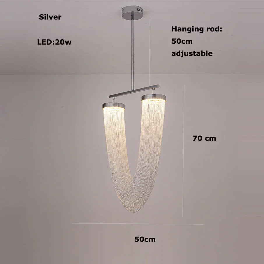 DecorBites™ مصباح سقف LED ألومنيوم ثريا معلقة لمدخل المنزل