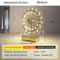 مصباح الطاولة الدولاب الدائري LED من DecorBites™ لديكور غرفة النوم، إضاءة ليلية من الفولاذ المقاوم للصدأ