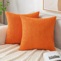 DecorBites™ Corduroy Striped Throw Pillow Covers - Soft Decorative Cushion Cases