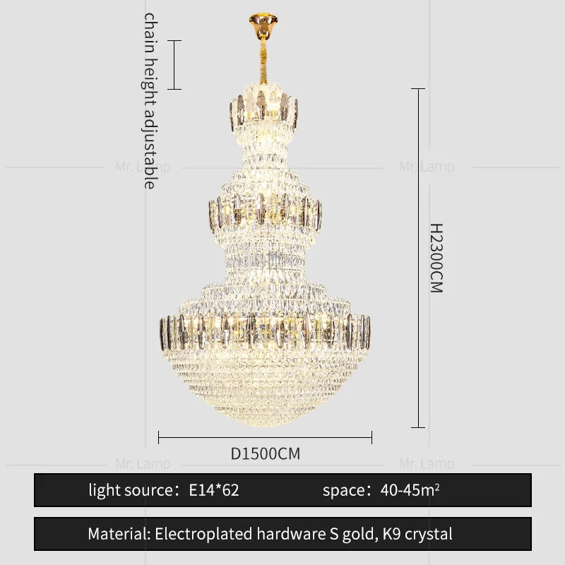 DecorBites™ Light Luxury Crystal Chandelier: Postmodern Elegance for Hotels, Villas, and Duplexes