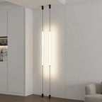 Italian Linear Black Metal & Acrylic Pendant Light