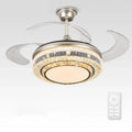 مروحة سقف DecorBites™ Gold Crystal العصرية LED القابلة للسحب مقاس 42 بوصة مع إضاءة ذكية