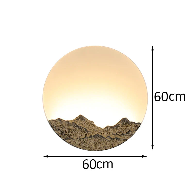 DecorBites™ مصباح LED جداري: غرفة معيشة على الطراز الصيني، ضوء دائري بجانب السرير، للممرات والسلالم والفنادق وغرف الشاي