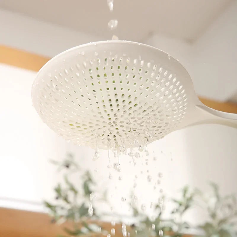 طقم أواني المطبخ DecorBites™: مصفاة، ملعقة معكرونة، ملعقة بمقبض طويل، مقلاة غير لاصقة - 4 قطع
