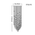 DecorBites™ Crystal LED Chandelier: Modern Luxury Staircase Pendant Light for Hallway & Lobby