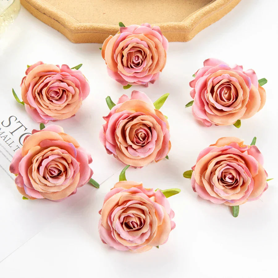 DecorBites™ 10Pcs Silk Blue Rose Wedding Party Decoration DIY Bridal Accessories Artificial Flowers