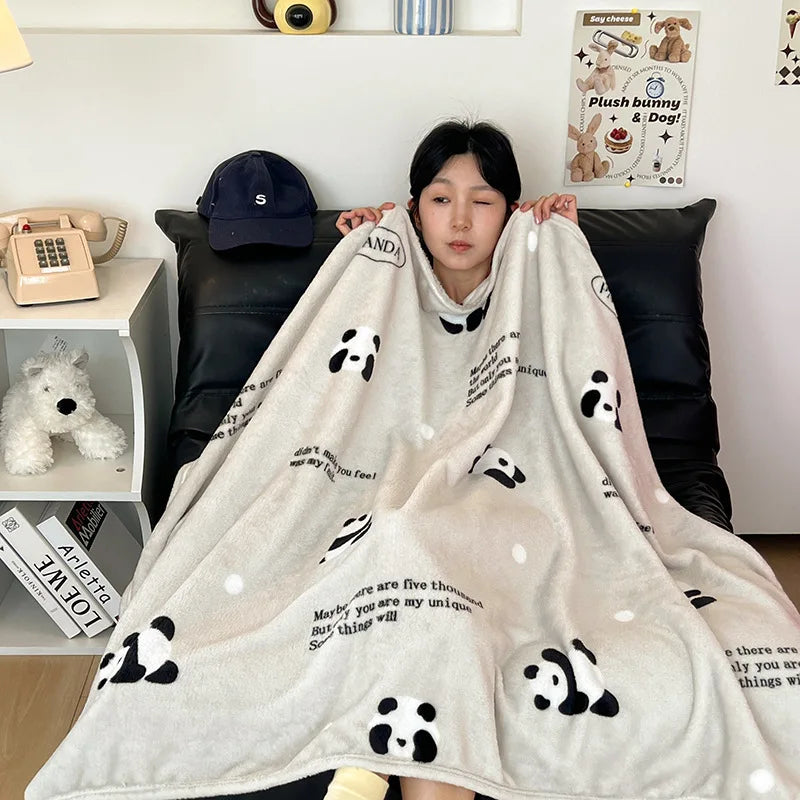 DecorBites™ Double-Sided Thin Velvet Printed Blanket for Adults - Spring Autumn Bedding & Sofa Decor