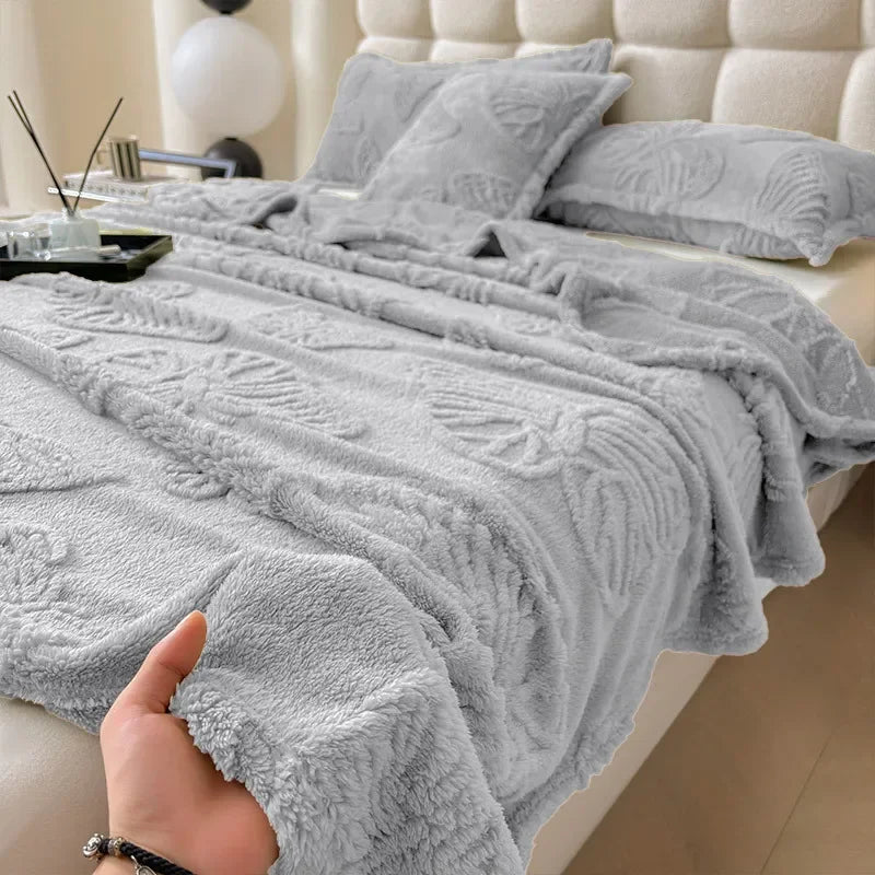 DecorBites™ Chiffon Butterfly Jacquard Throw Blanket, Soft & Cozy Shawl for Couch/Bed