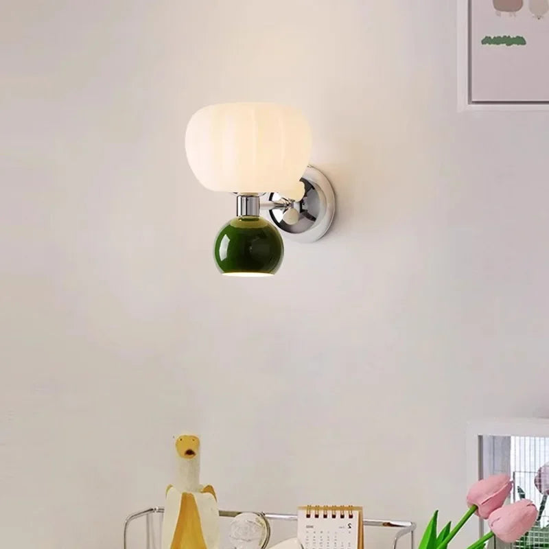 DecorBites™ Cream Breeze Pumpkin LED Wall Lamps, Elegant Lighting for Bedroom Living Room Dining Hallway