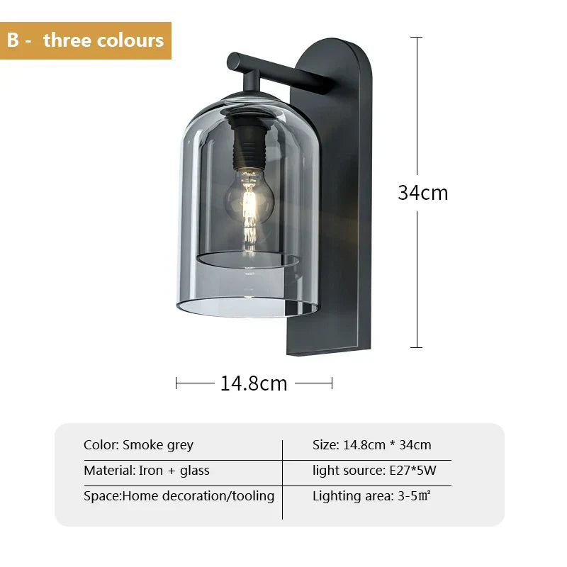 DecorBites™ Double Glass Wall Art Light - Luxury Nordic Style for Bedroom and Aisle Decor