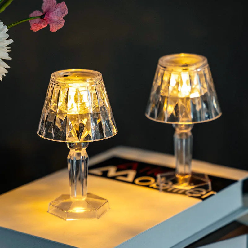 DecorBites™ Crystal Diamond LED Night Light Table Lamp for Bedroom Reading