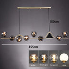 Nordic Glass Globe Pendant Chandelier in Smoky Grey