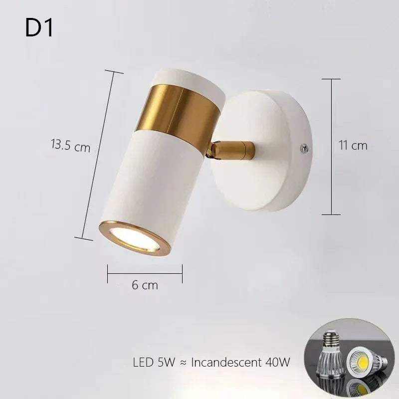 DecorBites™ Adjustable Nordic LED Wall Lamp for Bedroom, Modern Minimalist Rotating Light