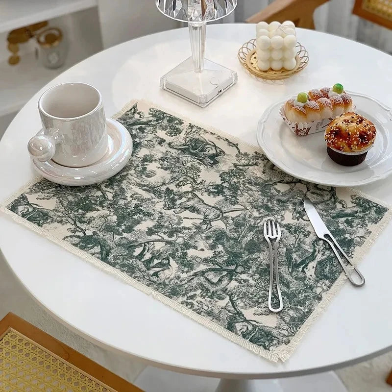 DecorBites™ Cotton Linen Place Mat Set - Tableware Cushion for Kitchen Dining
