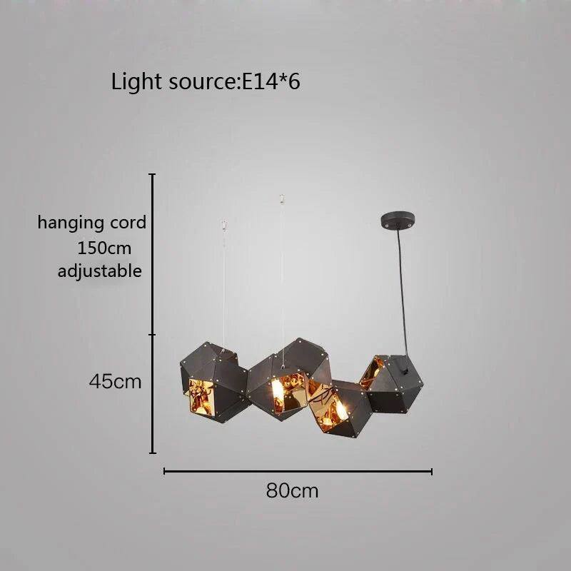DecorBites™ Cube LED Pendant Light: Art Deco Hanging Lamp for All-Match Style