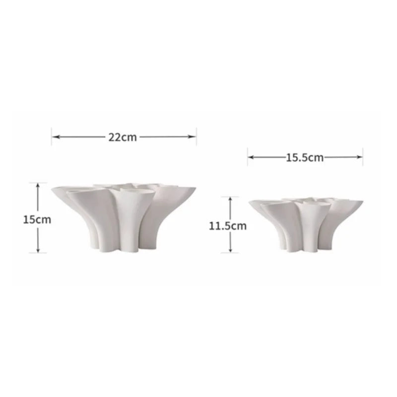 DecorBites™ Geometric Fold Ceramic Vase: Abstract Handicraft Sculpture for Home Decoration