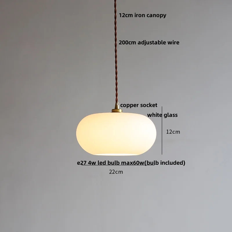 DecorBites™ Copper White Glass LED Pendant Lamp for Modern Living Room Decor