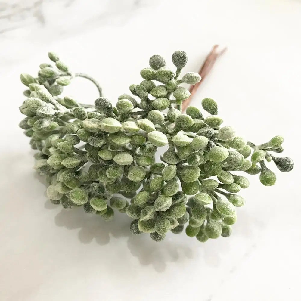 DecorBites™ Green Plant Flower Cherry Stamen Berries Bundle for DIY Decor and Gifts